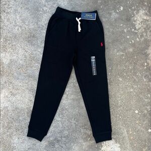 POLO Ralph Lauren Fleece Jogger Pant POLO Joggers  Black Size 8 Small NWT
